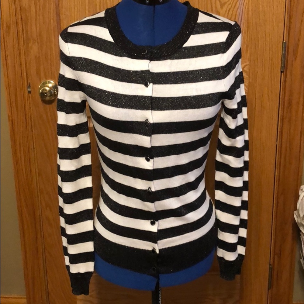 New York & Company Black & White Cardigan. NWT